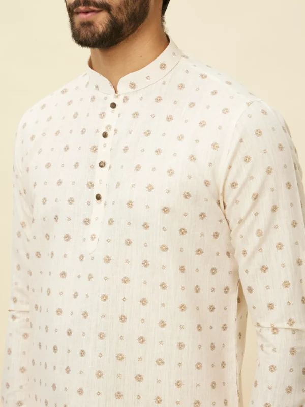 Star White Shankh Printed Short Kurta - Image 2